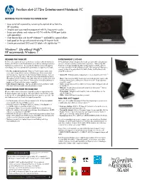 HP Pavilion Data Sheet