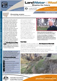 Preventing Erosion to Maximise Wool Production