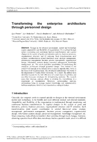 Transforming the Enterprise Architecture Through Personnel Design