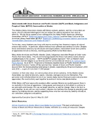 Akla Stands with Asian American and Pacific Islander (AA/PI) and Black, Indigenous and People of Color (BIPOC) Communities of Alaska