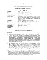 Alto Maipo Hydroelectric Power Project Source of The