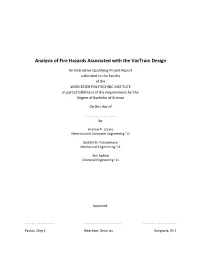 Analysis of Fire Hazards Associated with the Vactrain Design