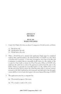 Article Iv Records Rule 260 World Records 1