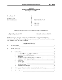 Creation of a Low Power Radio Service, MM Docket No