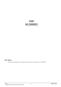 FAQ: Sic MOSFET Application Notes
