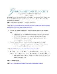 Georgia Studies CRCT Review Web Quest SS8H1 – SS8H12