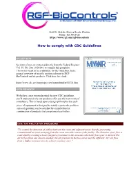 How to Comply with CDC Guidelines