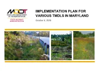 IMPLEMENTATION PLAN for VARIOUS TMDLS in MARYLAND October 9, 2020