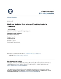 Nonlinear Modeling, Estimation and Predictive Control in Apmonitor