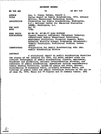 Pedone, Ronald J. Status,Report on Public Broadcasting, 1973. Advanc