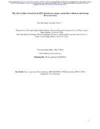 The Effect of Dicer Knockout on RNA Interference Using Various Dicer Substrate Interfering RNA Structures