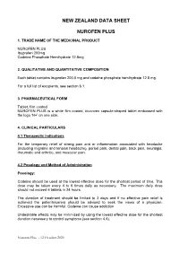 The Nurofen Plus Data Sheet