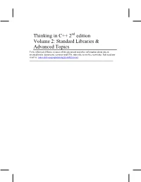Thinking in C++ 2Nd Edition Volume 2