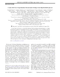 Cosmic Bell Test Using Random Measurement Settings from High-Redshift Quasars
