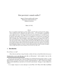 How Persistent Is Armed Conflict?