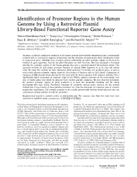 Identification of Promoter Regions in the Human Genome by Using a Retroviral Plasmid Library-Based Functional Reporter Gene Assa