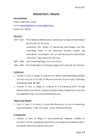 Netanel Drori – Curriculum Vita