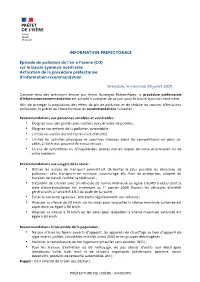 Sur Le Bassin Lyonnais Nord-Isère Activation De La Procédure Préfectorale D’Information-Recommandation