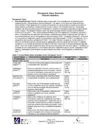 Therapeutic Class Overview Platelet Inhibitors