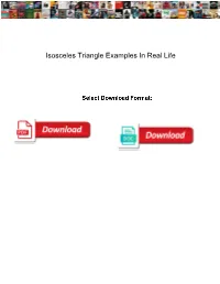 Isosceles Triangle Examples in Real Life