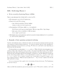 M1b. Scattering Theory 1 A