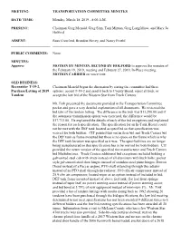 MINUTES: Approve OLD BUSINESS: Reconsider T-19-2