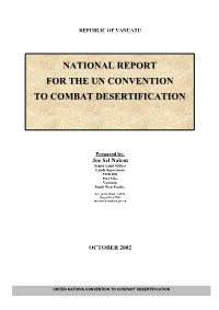 National Report for the Un Convention to Combat