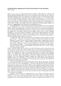 Parallel Meridians: Diffusion and Change in Early-Modern Oceanic Reckoning A.R.T