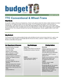 2019 Staff Recommended Operating and Capital Budget Notes