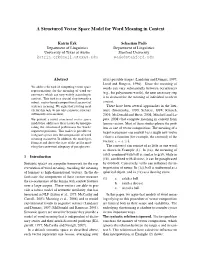 A Structured Vector Space Model for Word Meaning in Context