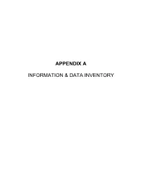 Appendix a Information & Data Inventory