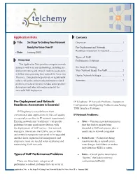 Application Note Pre-Deployment and Network Readiness Assessment Is