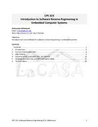 CPE 323 Introduction to Software Reverse Engineering in Embedded Computer Systems