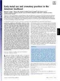 Early Metal Use and Crematory Practices in the American Southeast