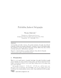 Forbidden Induced Subgraphs