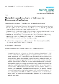 Marine Extremophiles: a Source of Hydrolases for Biotechnological Applications