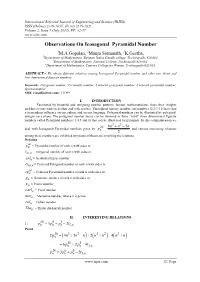 Observations on Icosagonal Pyramidal Number
