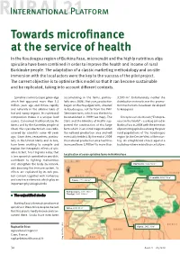 Towards Microfinance at the Service of Health