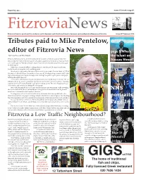 Tributes Paid to Mike Pentelow, Editor of Fitzrovia News