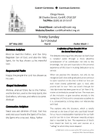 Trinity Sunday Sul Y Drindod
