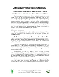 Amelioration of Soil Related Constraints for Improving Extra Long Staple Cotton Production