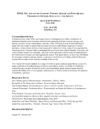 ENGL 261 Advanced Literary Theory