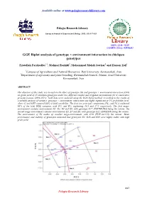 GGE Biplot Analysis of Genotype × Environment Interaction in Chickpea Genotypes