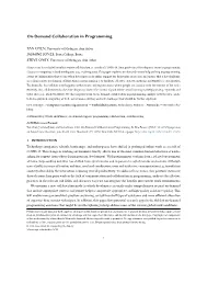 On-Demand Collaboration in Programming