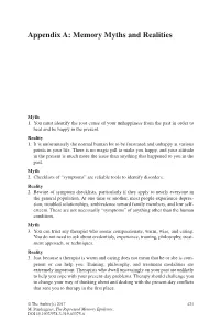 Appendix A: Memory Myths and Realities