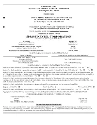 SPRINT NEXTEL CORPORATION (Exact Name of Registrant As Specified in Its Charter)