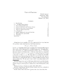 Universal Functions Paul B