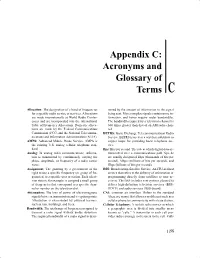 Appendix C: Acronyms and Glossary of Terms