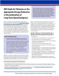 HHS Guide for Clinicians on the Appropriate Dosage Reduction Or