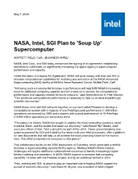 NASA, Intel, SGI Plan to 'Soup Up' Supercomputer